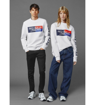 Red Bull Racing x Pepe Jeans Barvna grafična majica Crew Sweatshirt bela