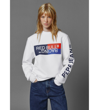 Red Bull Racing x Pepe Jeans Colour Block Graphic Crew Sweatshirt vit