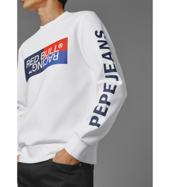 Red Bull Racing x Pepe Jeans Colour Block Graphic Crew Sweatshirt vit