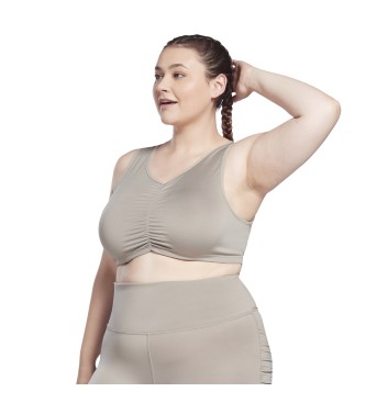 Reebok Top Studio Ruched Cropped Cropped taupe