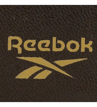 Reebok Carteira horizontal da Diviso com fecho de correr castanho