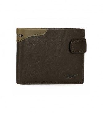 Reebok Club horizontal wallet with brown click clasp