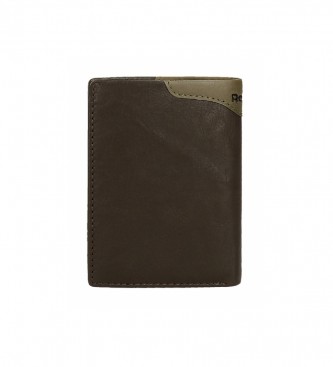Reebok Portafoglio club verticale marrone con tasca portamonete