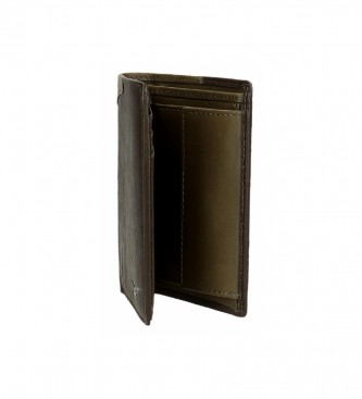 Reebok Portafoglio club verticale marrone con tasca portamonete