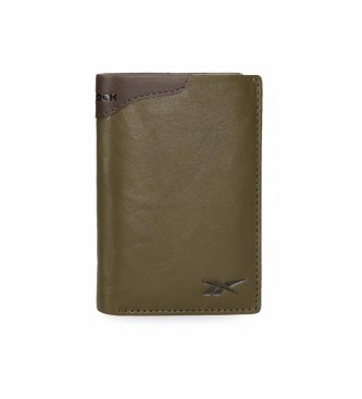 Reebok Club vertical wallet with green coin purse