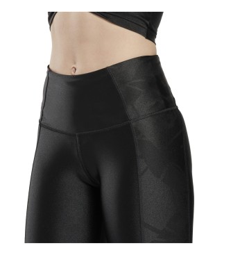 Reebok Meias-calças de Yoga brilhantes pretas