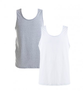 Reebok Pack of 2 Viktor T-shirts, marbled grey, white