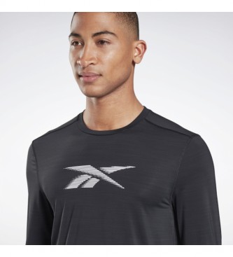 Reebok T-shirt manica lunga con grafica Run Activchill nera