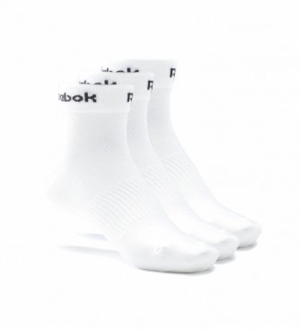 Reebok Confezione da 3 paia di calzini alla caviglia Active Core bianchi