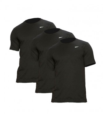 Reebok Pacote de 3 T-shirts pretas Santo