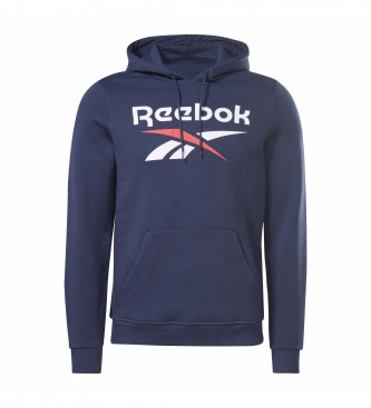 Reebok Felpa con logo impilato blu navy