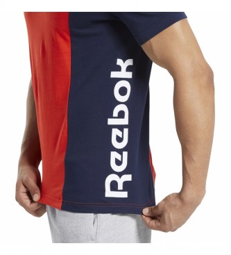 Reebok T-shirt Training Essentials Linera Logo blu navy, rossa