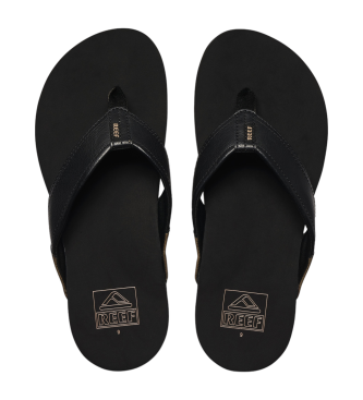 Reef Newport leather sandals black