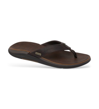 Reef Brązowe skórzane sandały Offshore