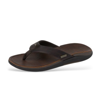Reef Brązowe skórzane sandały Offshore