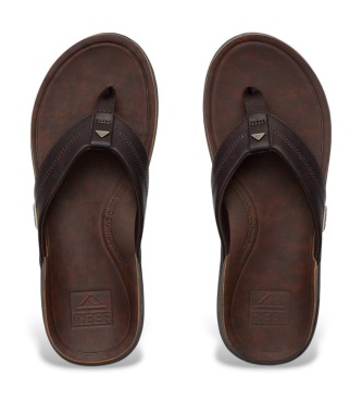 Reef Brązowe skórzane sandały Offshore