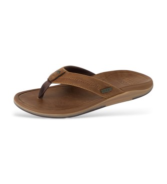Reef Brązowe skórzane sandały Offshore