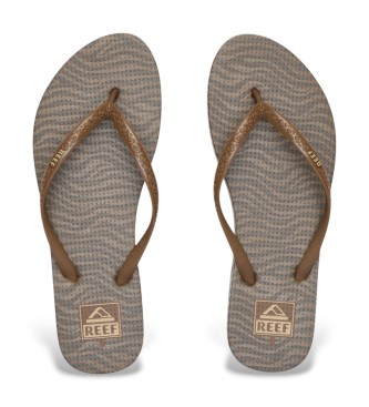 Reef Slippers Seaside Prints brown