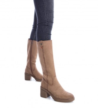 Refresh Taupe suede boots -Heel height 7cm