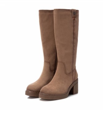 Refresh Taupe suede boots -Heel height 7cm