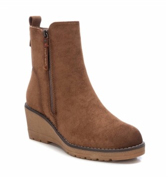 Refresh Bottines en daim marron -Hauteur du talon compens 6cm