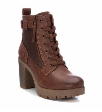 Refresh Ankle boots with buckle -Height heel 8cm- brown