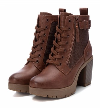 Refresh Ankle boots with buckle -Height heel 8cm- brown