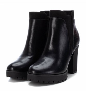 Refresh Bottines textures noires - Hauteur du talon 9 cm
