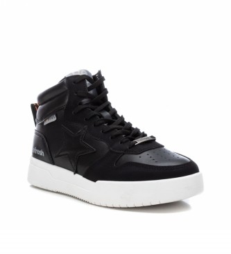 Refresh 170187 black sneakers with black button fasteners