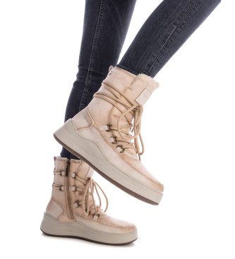 Refresh Bottines en cuir 172119 Beige