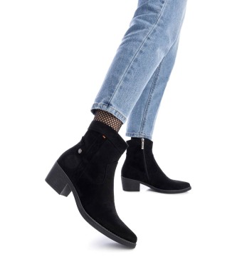 Refresh Bottines en cuir 172126 noir