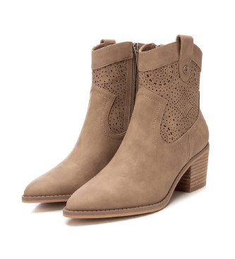 Refresh Botins em pele 172624 taupe