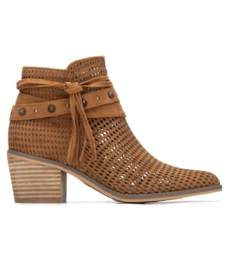 Refresh Skórzane buty za kostkę 175180 brązowe