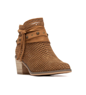 Refresh Skórzane buty za kostkę 175180 brązowe