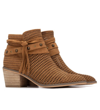 Refresh Skórzane buty za kostkę 175180 brązowe