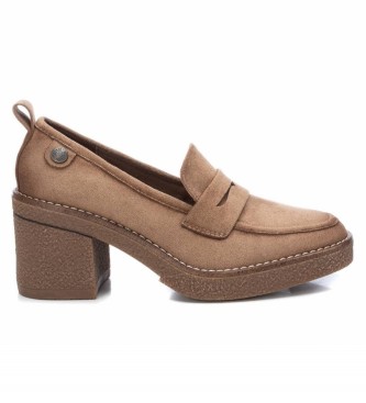 Refresh Taupe Antelina Loafers - Absatzhhe 7cm