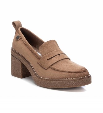 Refresh Taupe Antelina Loafers -Heel height 7cm