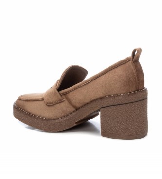 Refresh Taupe Antelina Loafers -Helphoogte 7cm