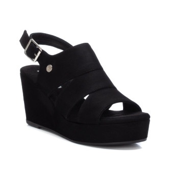 Refresh Black suede sandals -Waist height: 9cm