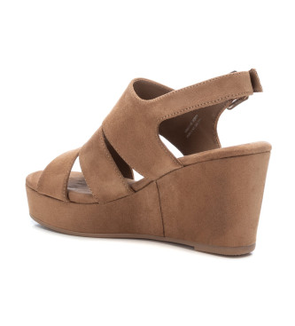 Refresh Taupe suede sandals -Height wedge: 9cm