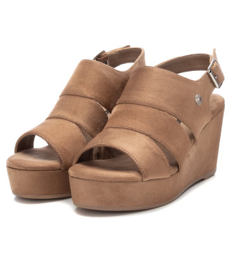 Refresh Taupe suede sandals -Height wedge: 9cm