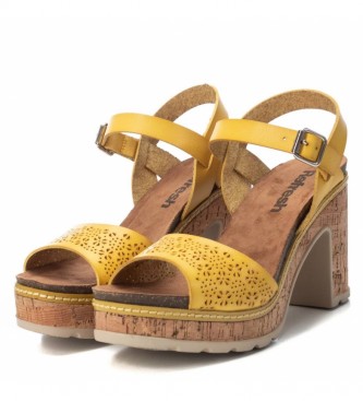Refresh Sandals 072690 yellow -Height heel: 10 cm- -Weeled sandals 072690 yellow -Height heel: 10 cm-