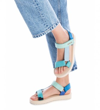 Refresh Blue unicolor sandals