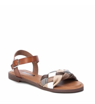Refresh Brown, beige block sandals
