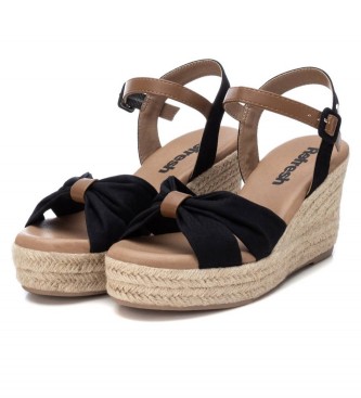 Refresh Sandals170526 black -Height wedge 9cm
