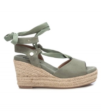 Refresh Sandales en cuir 170771 vert -Hauteur 9cm compens