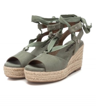 Refresh Sandalias de Piel 170771 verde -Altura cua 9cm-