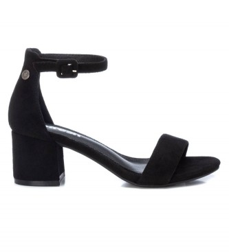 Refresh Leather sandals 170789 black -Heel height 6cm