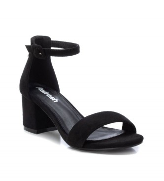 Refresh Leather sandals 170789 black -Heel height 6cm