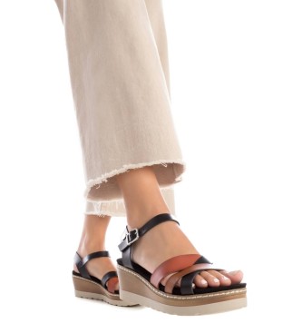 Refresh Sandals 171785 black -Height wedge 6cm